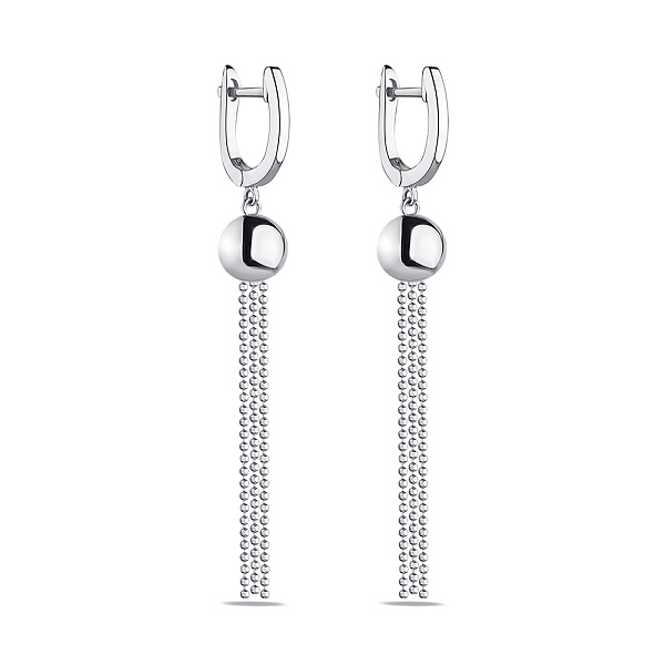 Серебряные серьги-подвески без камней  (арт. 7502/4625) – изображение 1