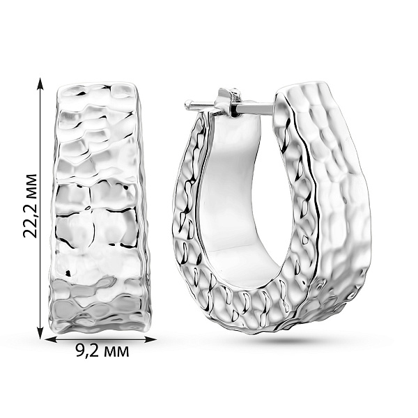 Серьги-кольца из белого золота Francelli (арт. 1091863/20б) – изображение 4