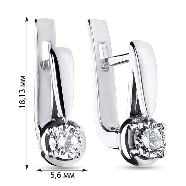 Серебряные серьги с фианитами (арт. 7902/21033) – изображение 2