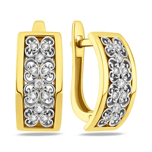 Серьги из желтого золота с фианитами (арт. 112900ж) – изображение 1