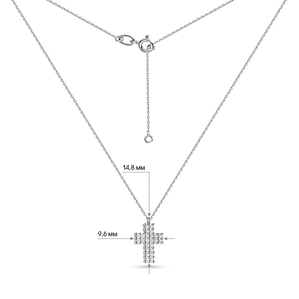 Кольє з білого золота з діамантовим хрестиком (арт. Ц011278030б) – зображення 3