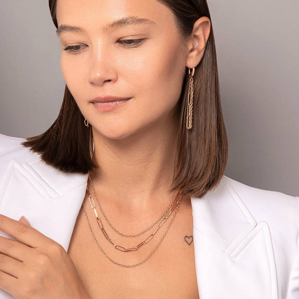 Многослойное золотое колье Звенья (арт. 352831) – изображение 4