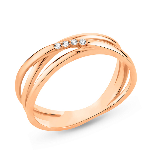 Золотое кольцо с фианитами (арт. 156099) – изображение 1