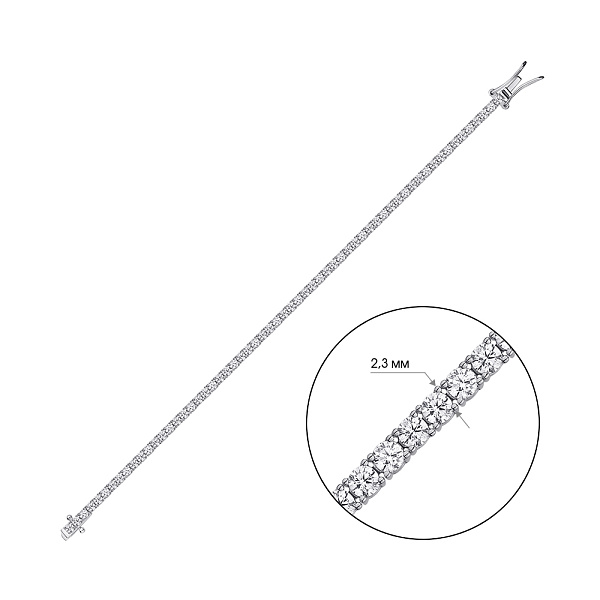 Теннисный браслет из серебра с фианитами (арт. 7509/1844/3) – изображение 2