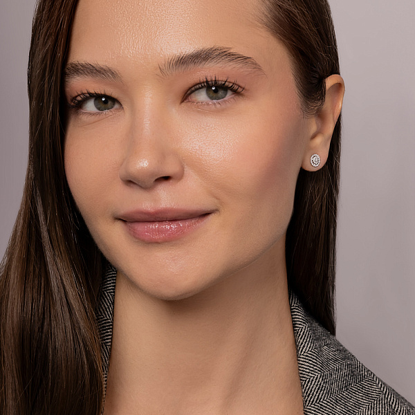 Золоті пусети з діамантами (арт. Т011735020б) – зображення 4