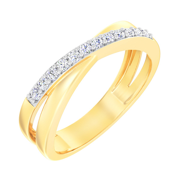Каблучка Синергія з жовтого золота з доріжкою з фіанітів (арт. 141102ж) – зображення 1
