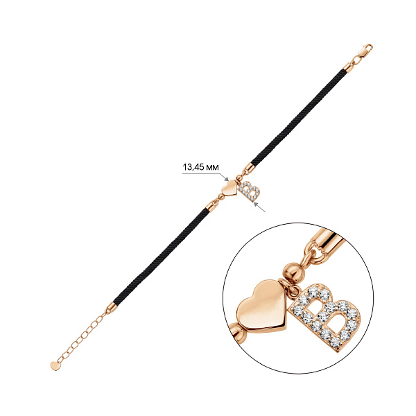 Браслет на нити с золотыми вставками (арт. 340133ч) – изображение 2