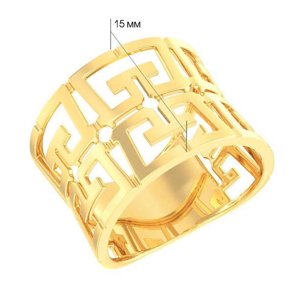 Золотое кольцо Олимпия без камней (арт. 140722ж) – изображение 4