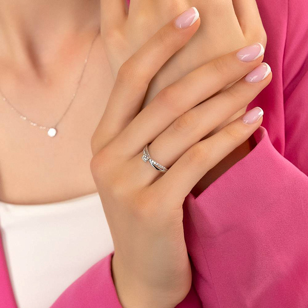 Заручальна каблучка з золота з діамантами (арт. К011328020б) – зображення 4