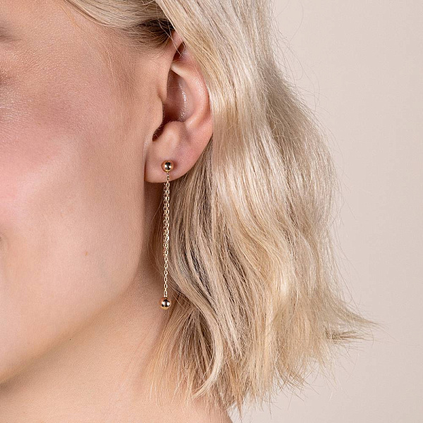 Золотые пусеты Fly с подвесками (арт. 109803/1) – изображение 4