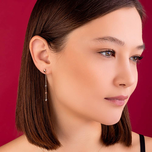 Серьги из красного и белого золота (арт. 1091164кб) – изображение 4