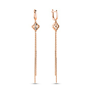 Серьги-протяжки из красного золота (арт. 109687/10а)