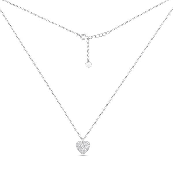 Серебряное колье с подвеской сердце с фианитами (арт. 7507/2605) – изображение 2