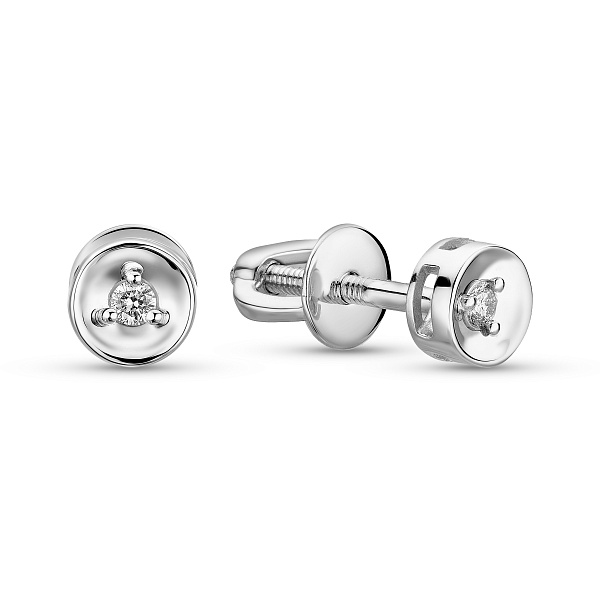 Золотые серьги пусеты с бриллиантом (арт. Т011001б) – изображение 1