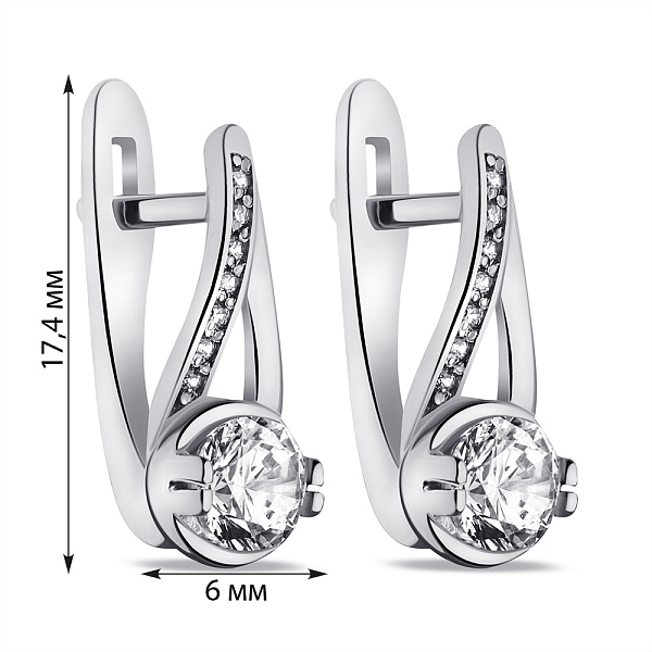 Серебряные серьги с фианитами (арт. 7502/21014р) – изображение 2