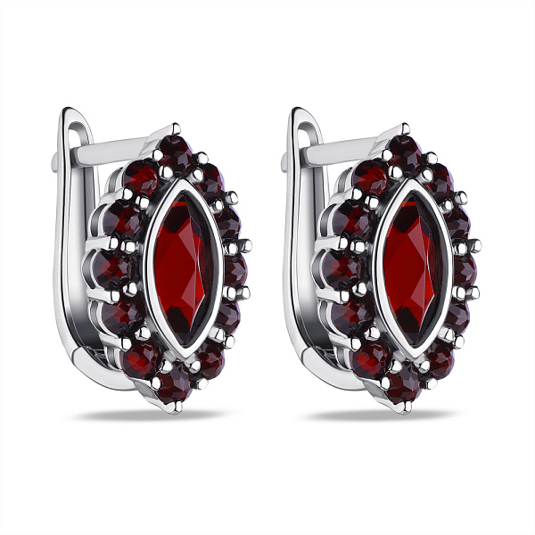 Серебряные серьги с гранатом  (арт. 7502/3999Г) – изображение 1