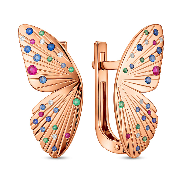 Золотые серьги с фианитами (арт. 111373цв) – изображение 1