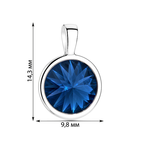 Серебряный кулон с синим альпинитом (арт. 7503/9540324ас) – изображение 2