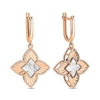 Золотые серьги с перламутром (арт. 111341п)