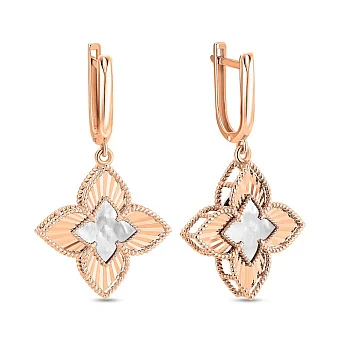 Золотые серьги с перламутром (арт. 111341п)