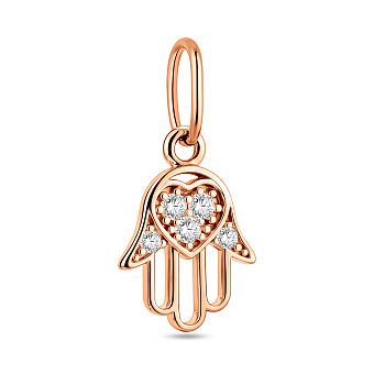 Фото Подвес Хамса из красного золота (арт. 440708)