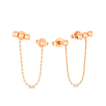 Золотые сережки на два прокола (арт. 1101151)