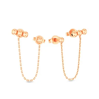 Золотые сережки на два прокола (арт. 1101151)