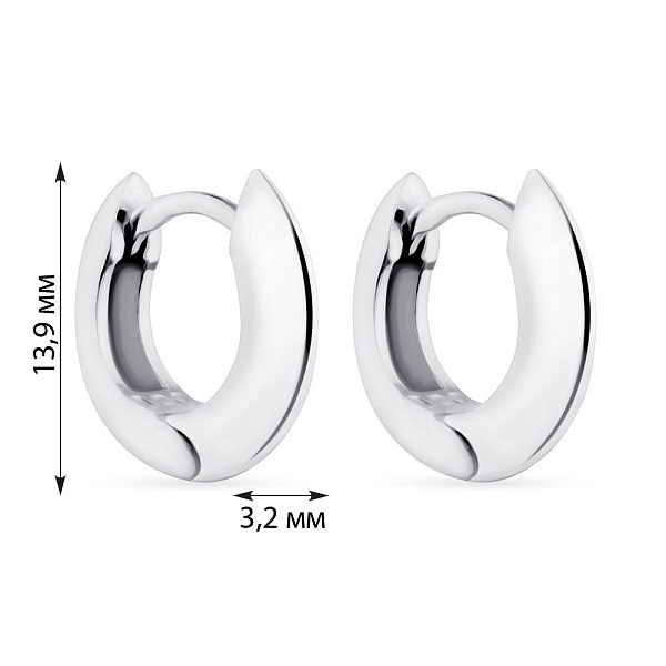 Серьги-кольца из серебра (арт. 7502/3092/10) – изображение 2