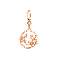 Подвеска Цветы из красного золота с фианитами (арт. 423451)