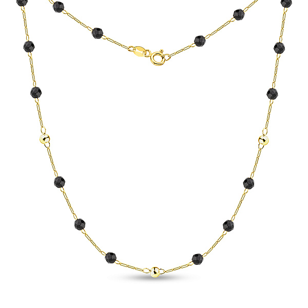 Кольє з жовтого золота з оніксом (арт. 352875жо) – зображення 2