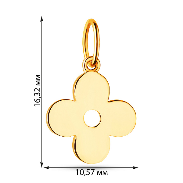 Подвес из желтого золота без камней (арт. 424254ж) – изображение 2