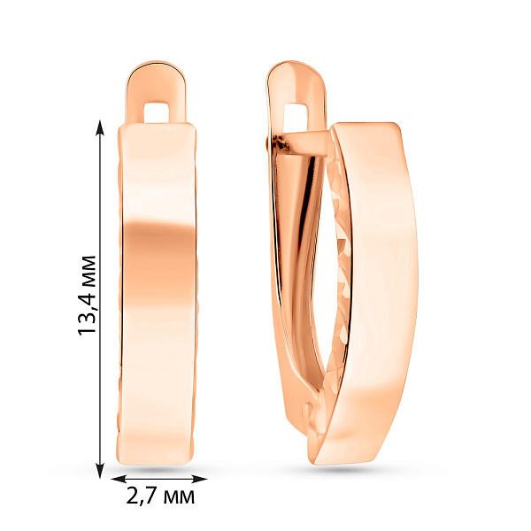 Золоті сережки з алмазною гранню (арт. 121700а) – зображення 4