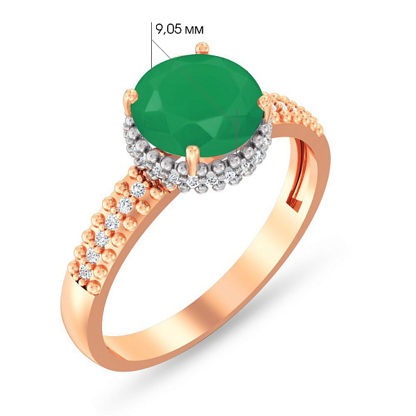 Золотое кольцо с ониксом и фианитами (арт. 141100оз) – изображение 2