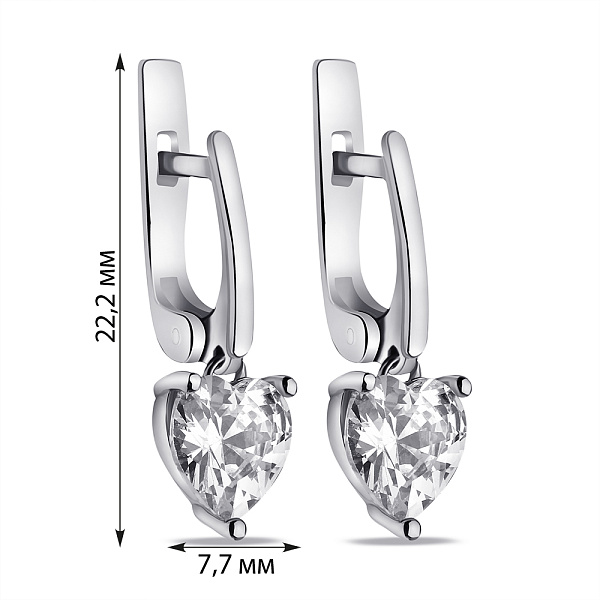 Серьги из серебра с фианитами (арт. 7502/617сп) – изображение 2