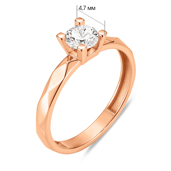 Золота каблучка з фіанітом (арт. 140020) – зображення 4