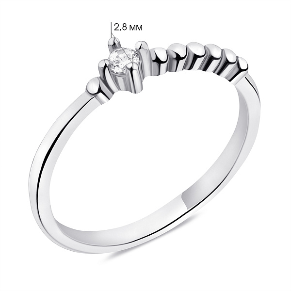 Кольцо из серебра с фианитом (арт. 7501/6284) – изображение 2