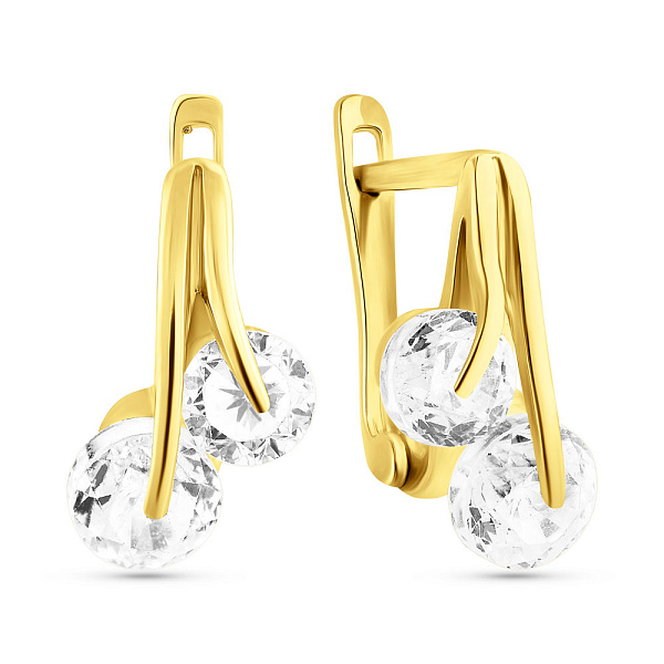 Детские золотые серьги с фианитами (арт. 102798ж) – изображение 1