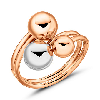 Фото Каблучка з червоного і білого золота (арт. 155962кб)