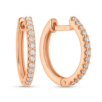 Золоті сережки кільця з діамантами (арт. С011816010)