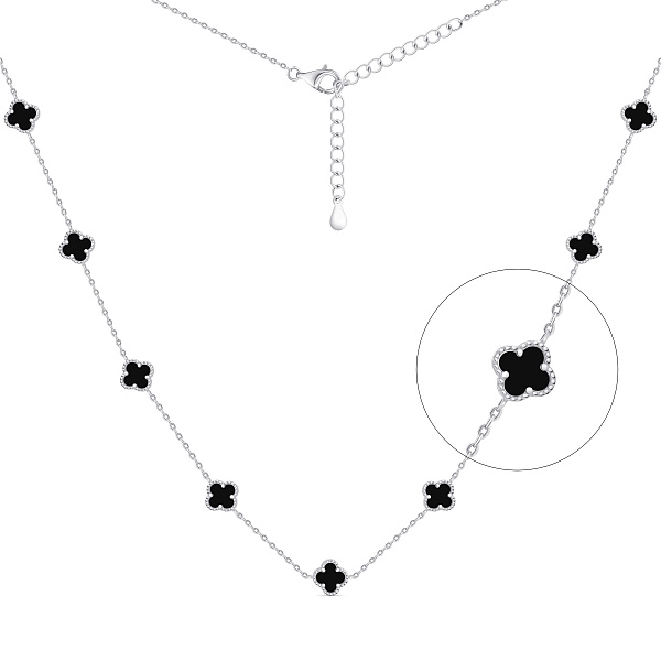 Срібне кольє з оніксом (арт. 7507/1188/7о) – зображення 1