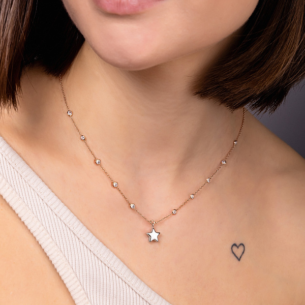 Колье из красного и белого золота (арт. 352654кб) – изображение 2