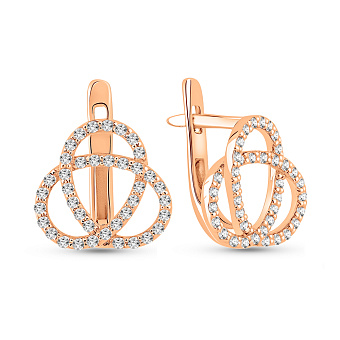 Золотые серьги с фианитами (арт. 2100650101)