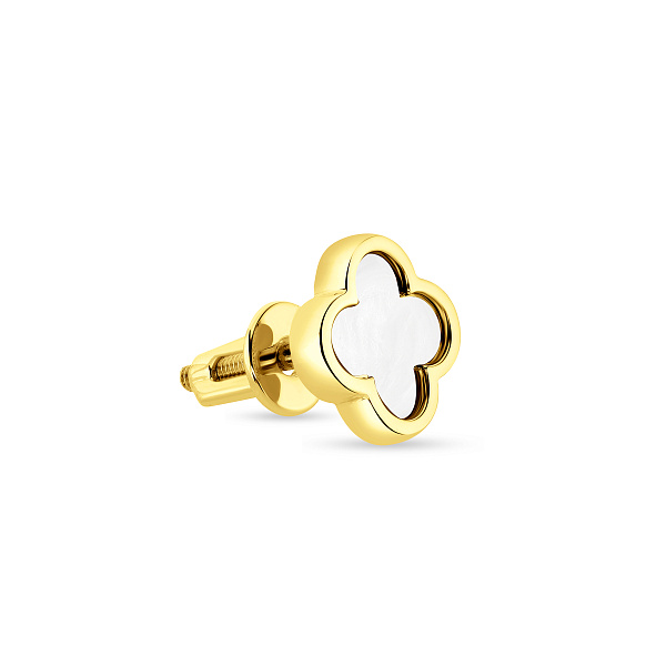 Моносерьга из красного золота с эмалью (арт. 111087/1жепЯ) – изображение 1