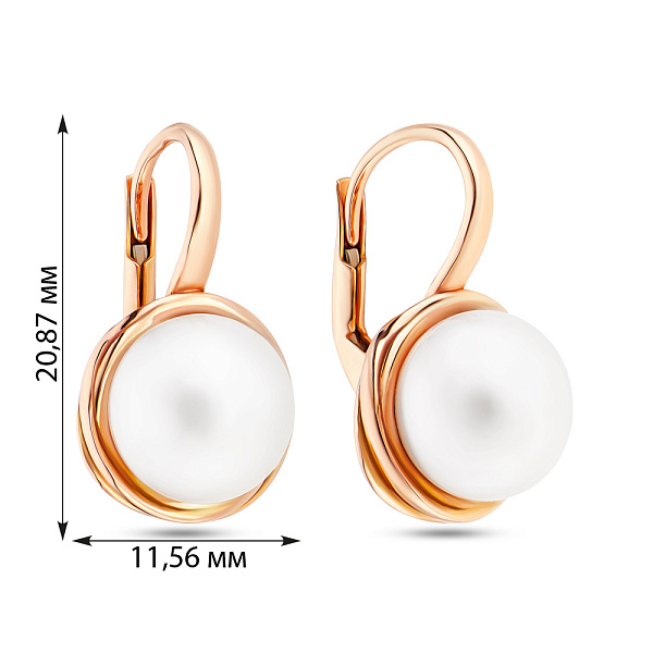 Золотые серьги с жемчугом  (арт. 104054прлб) – изображение 2