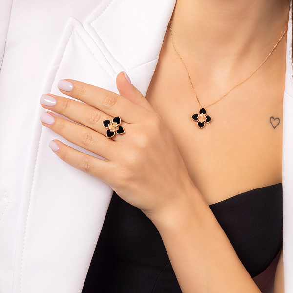 Золота каблучка з оніксом (арт. 156539/20о) – зображення 3