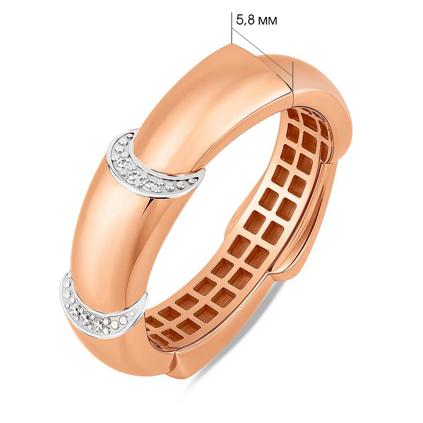 Кольцо из красного золота с фианитами (арт. 141461) – изображение 2