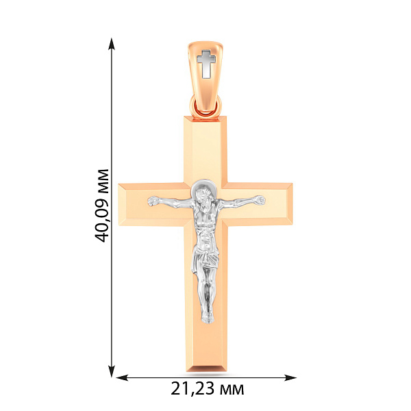 Натільний хрестик з розп'яттям з золота (арт. 501061) – зображення 5