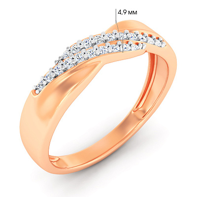 Золотое кольцо с бриллиантами (арт. К011610020)