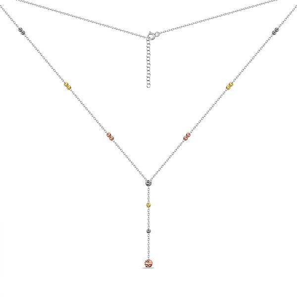 Срібне кольє з червоним і жовтим родіюванням (арт. 7507/1606бжк) – зображення 2