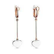 Золотые серьги с подвесками Сердечки (арт. 104677)